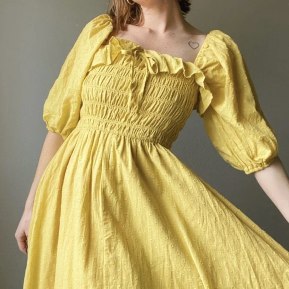 Yellow Ruffle Dresses